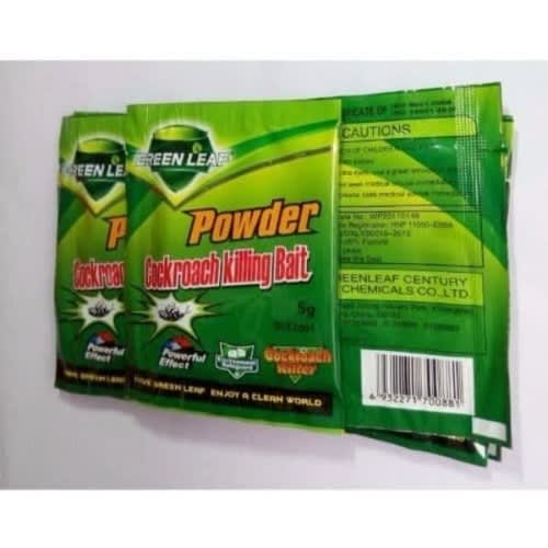 Green Leaf Powder - Cockroach Killing Bait Pest Control - 5 Satchels