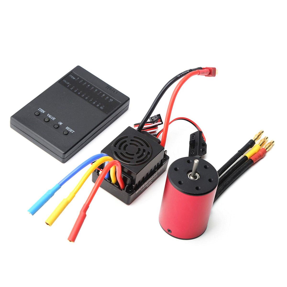 3100KV Brushless Motor 3650 Waterproof Motor with 60A Brushless ESC 5.8V 3A BEC Programming Card for 1/8 1/10 RC Car