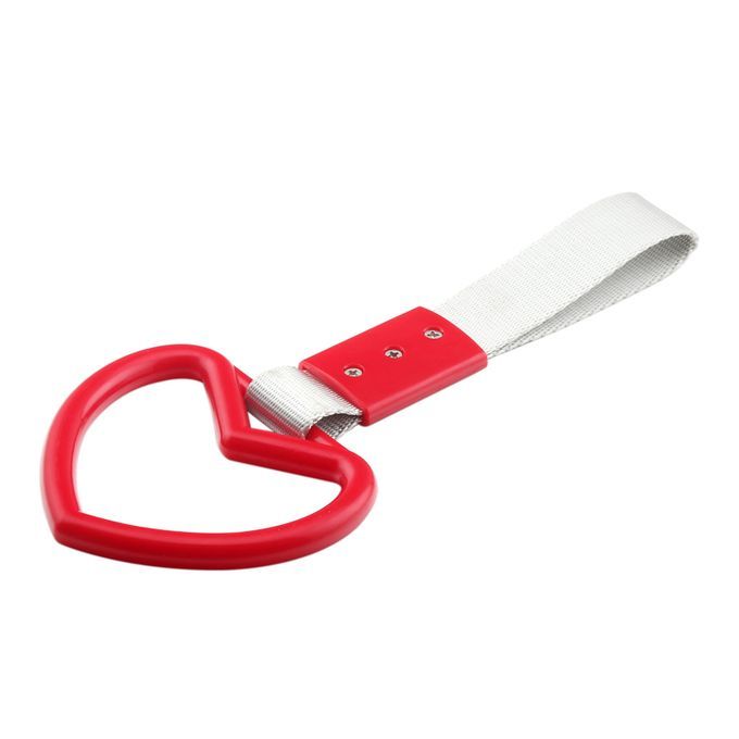 Warning Strap Heart Shape Decoration Lightweight-Red