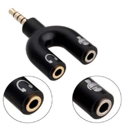 Tpc 3.5mm Audio Splitter Jack Plug Male To Aux Female Microphone Converter Adapter