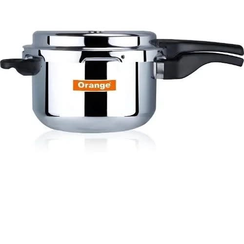 Orange Portable Aluminium Outer Lid Pressure Cooker - 5l