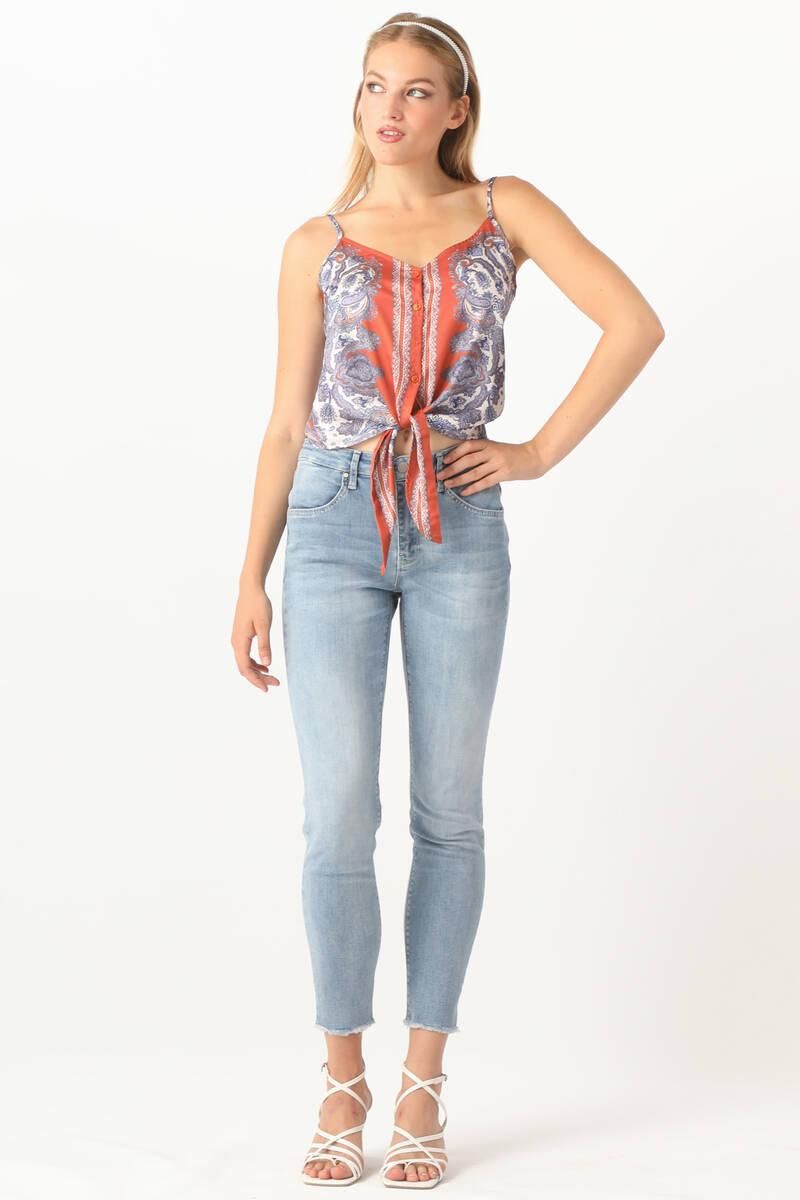 Women's Cut Out Skinny Jeans Blue