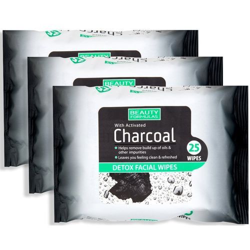 3 PK Activated Charcoal Detox Facial Wipes