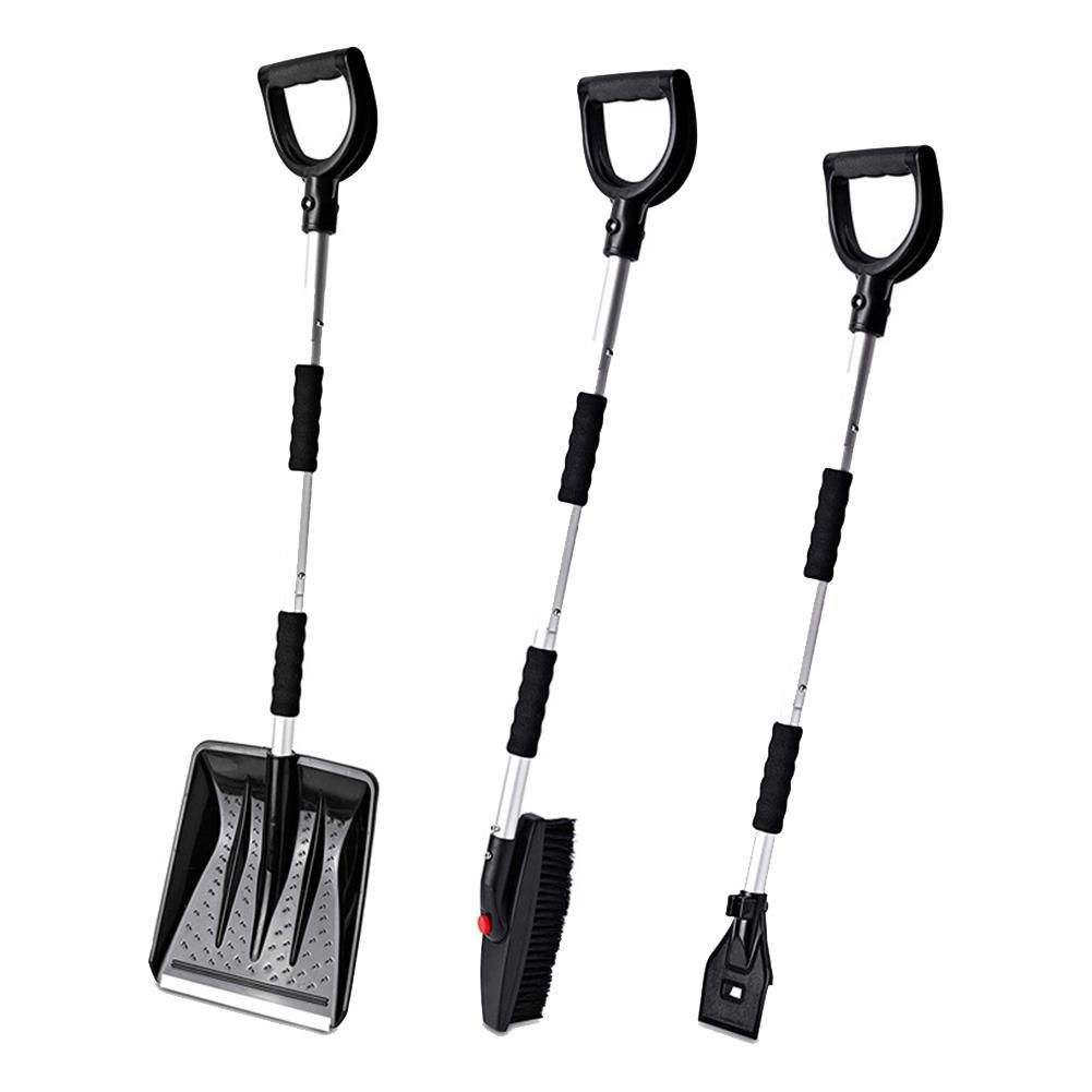 3-In-1 Snow Shovel Set Collapsible Snow Brush Scraper