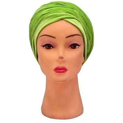 Velvet Turban - Lemon Green