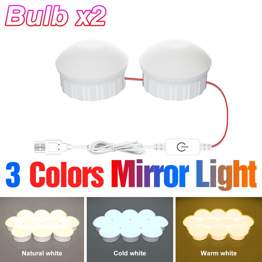 Dressing Table Light USB 5V Mirror Vanity-3 Colors 2 Bulbs