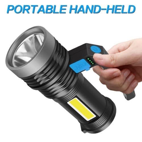 Handheld Rechargeable Flashlight With Cob Side Light