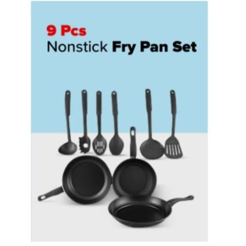Royal Market 9-piece Nonstick Fry Pan Set - Black