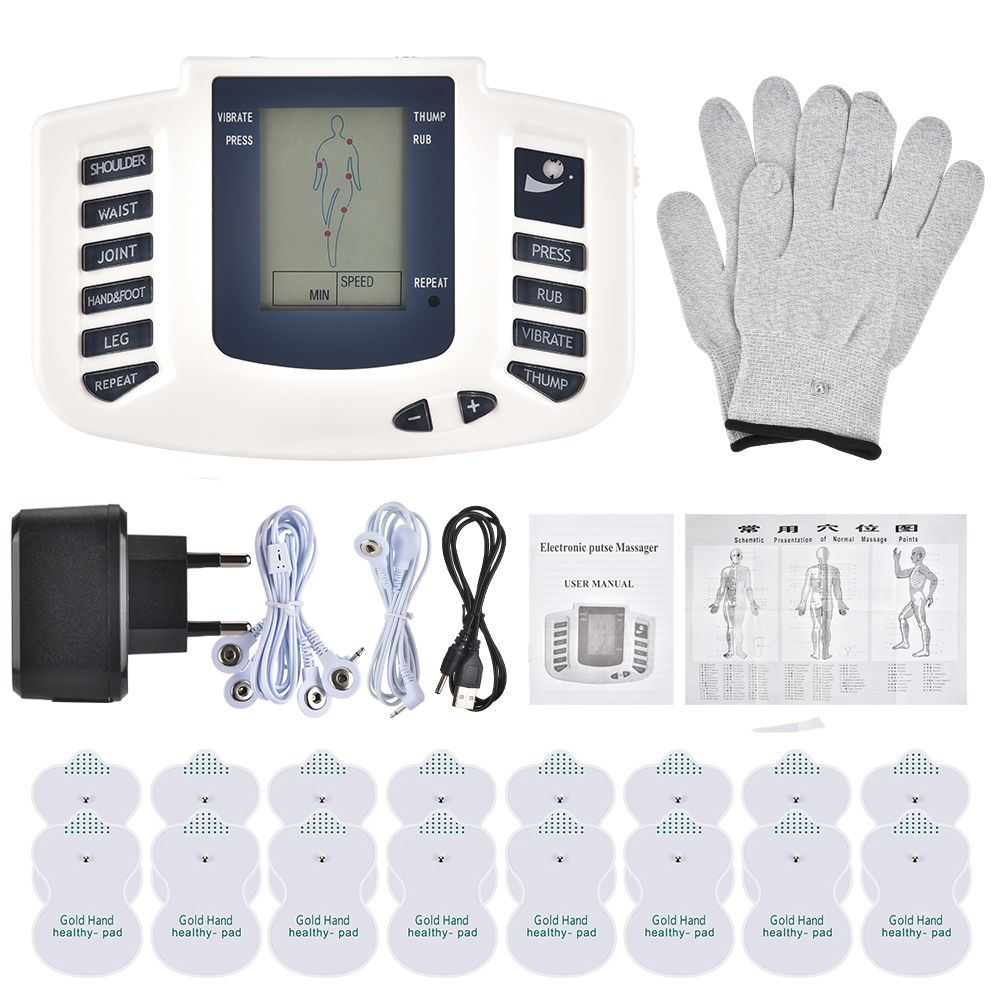 For Care Electrical Foot Slimming Health Stimulator Massager EMS Back Digital Muscle Pads 16 Neck Tens Body Therapy Acupuncture