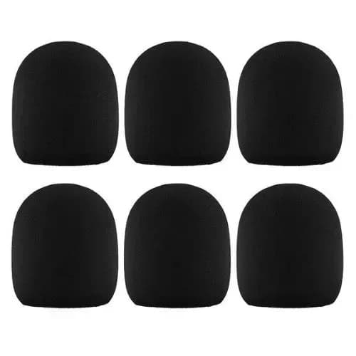 Microphone Cover - 6 Pcs - Black