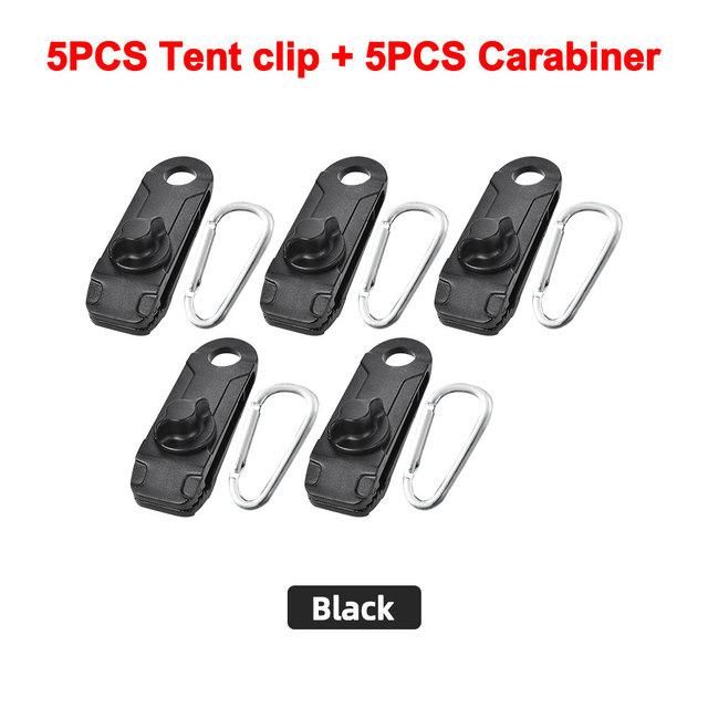 10 PCS Tarpaulin Clip Tent Canopy Clip Buckle Outdoor Wind Rope Clamps Reusable Awning Mountaineering Camping Accessories