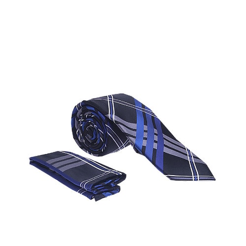 Vissioni Black & Blue Printed Tie