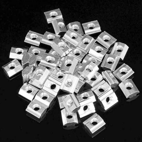 50pcs M5 T Sliding Nut Zin-Plated Carbon Steel T