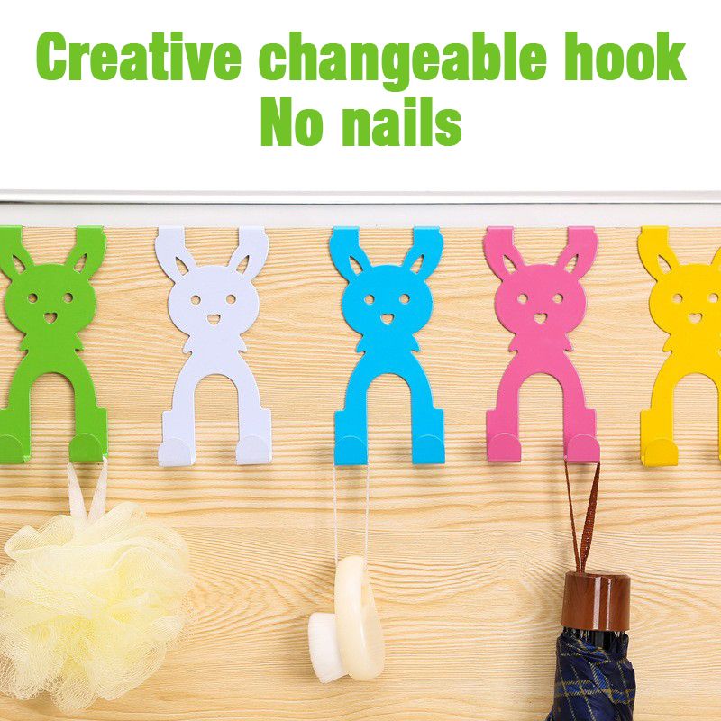 Cartoon Style Door Back Hook Creative Nail-free Clothes Hook