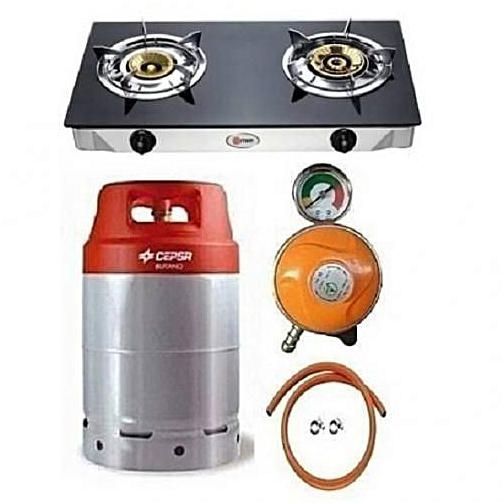 12.5kg Gas Cylinder,Glass Top Cooker,Regulator,Hose ,Clips