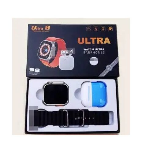 Smart Watch With Earbuds Series 8 2.0 Hd Display Bt Call Wireless Charging