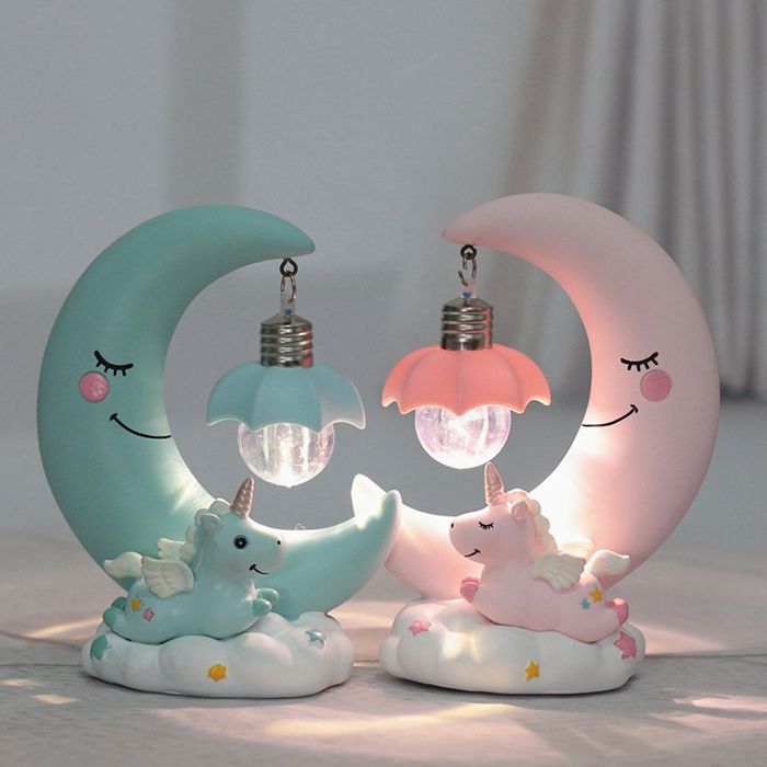 2022 Original Moon Resin Cartoon Romantic Bedroom Decor Night Lamp Baby Kids Birthday Xmas Gift