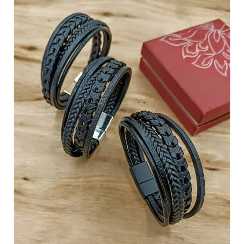 Black Leather Bracelet