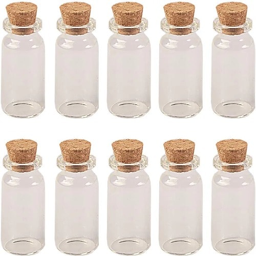 Mini Glass Jars With Cork Stopper 10ml - 12pcs