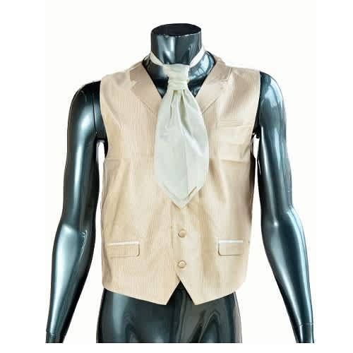 Boys Waistcoat And Cravat - Cream - Age 16