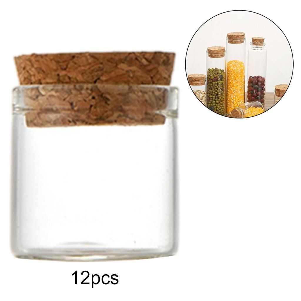 12pcs Cork Stopper Glass Bottle Vials Jars With Cork
