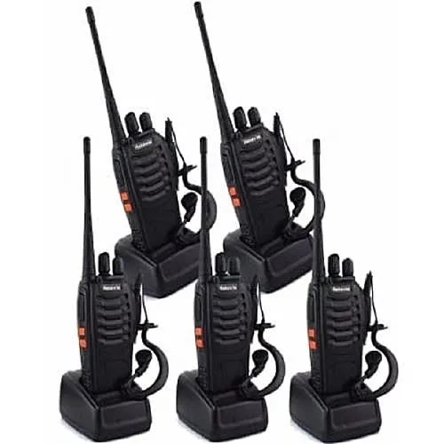 Two Way Radio Walkie Talkie With Earpiece - 5 Pieces