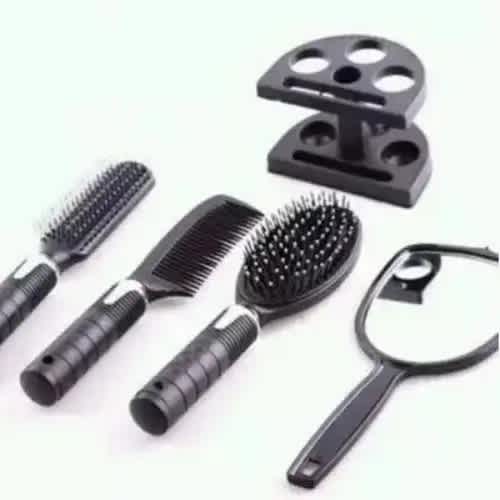Hair Comb Brush Set With Mirror Hairbrush Holder Detangling Massage Combs