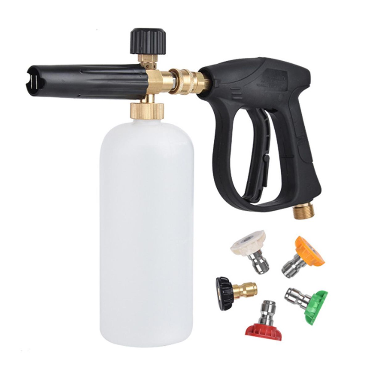Pressure Washer Kit High Pressure Cleaning Gun Portable Handheld Car Washer Foam Gun Car Wash Spray Jet Bottle Household Washing Sprayer with 5 Spray Nozzles