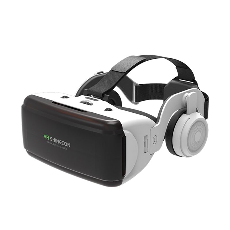 VR SHINECON G06E Virtual Reality 3D Video Glasses Suitable For 4.7 Inch - 6.1 Inch Smartphone With Headset (White)