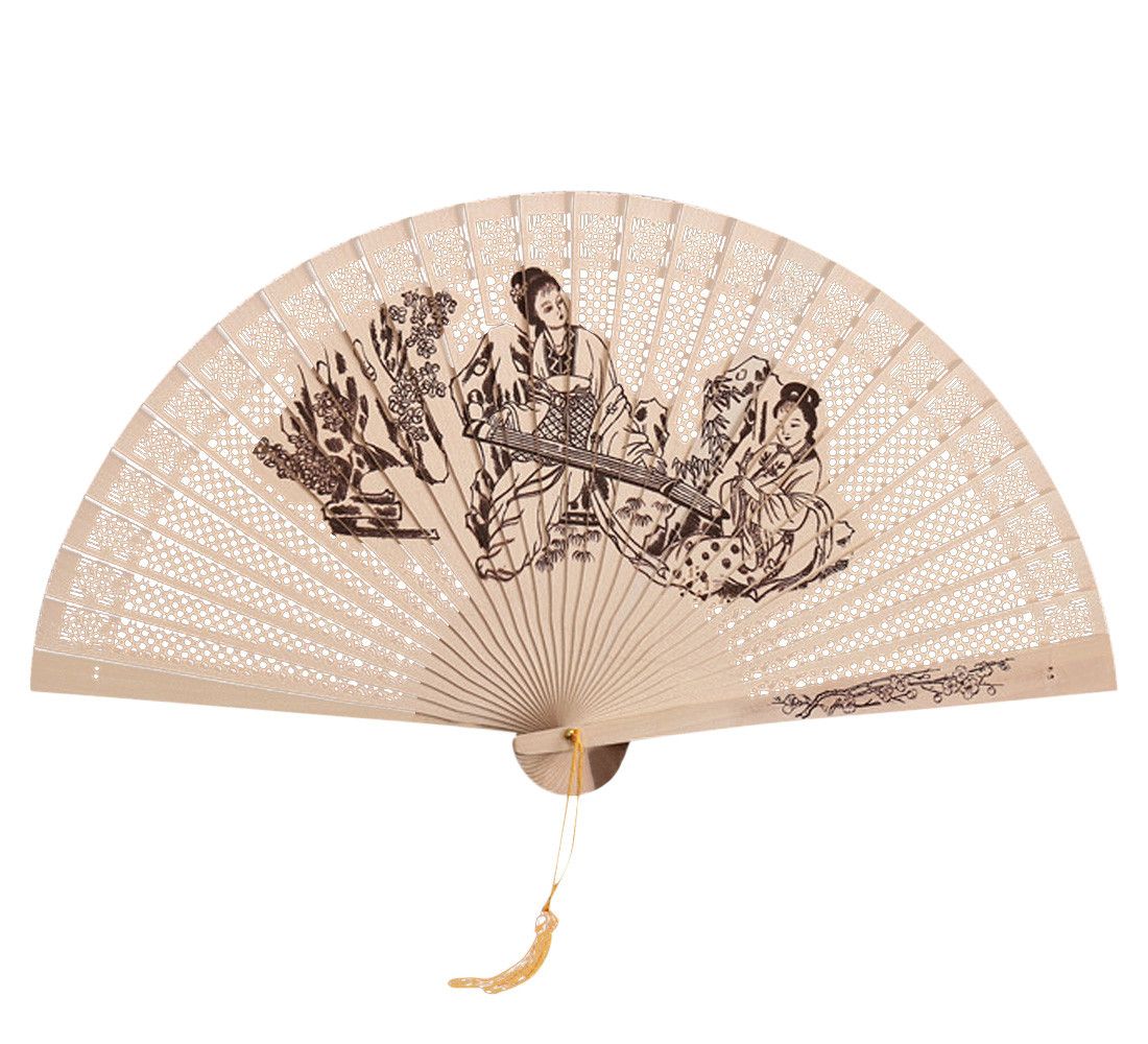 Folding 2019 Fan Traditional Hand G619 And Closing Wedding Exquisite Gift Made Opening Hollow Wooden Chinese Smooth