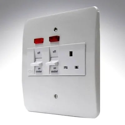 2 Gang Cooker Unit Socket - 6*6 - 45amp