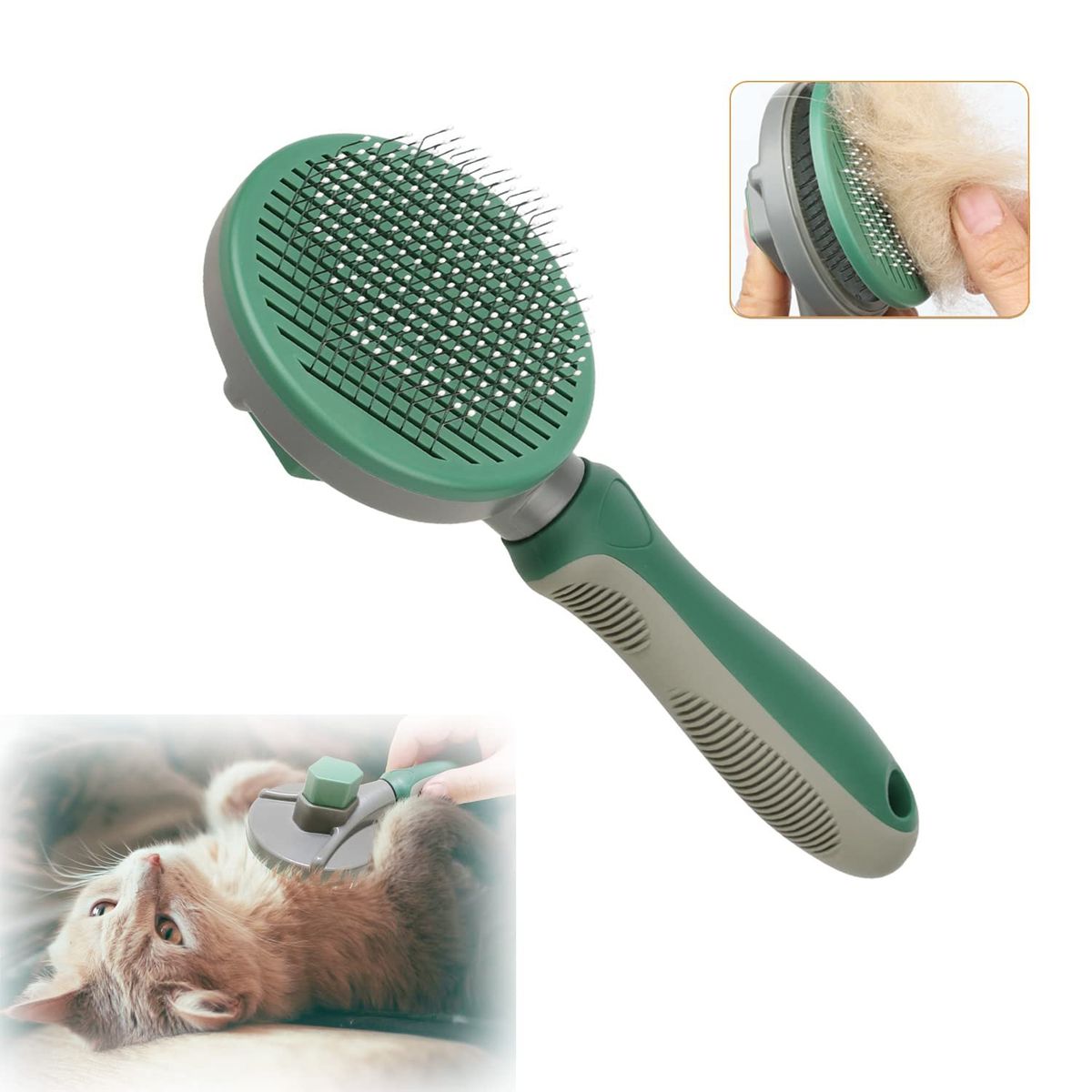 Annalovic Cat Brush, Self Cleaning Gently Removes Loose