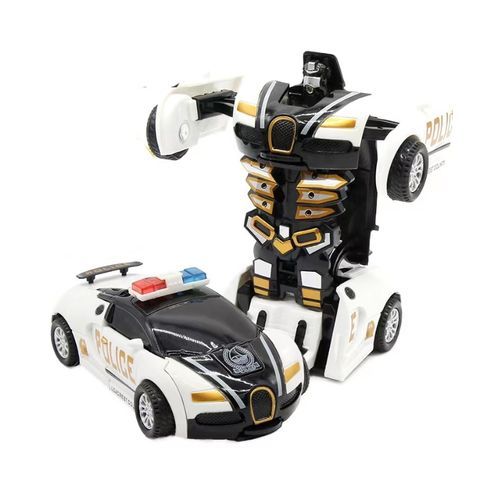 Car Inertial Transformer Robots Toy - Black And White Door