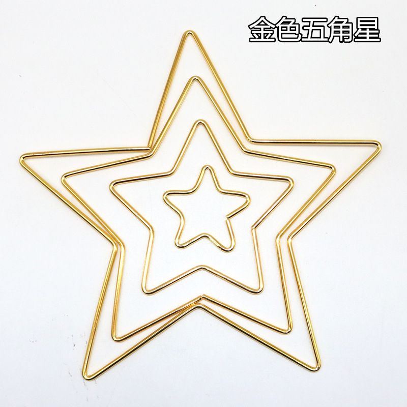 10pcs Gold Heart Star Metal Dream Catcher Ring Macrame