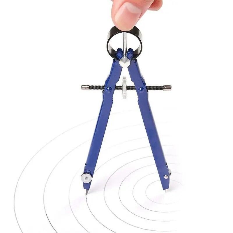 XSXS--2 Pack Drafting Compass with Lock Math Bow Compass Drawing Metal Compass with Wheel Geometry Compass Bow Divider Precision