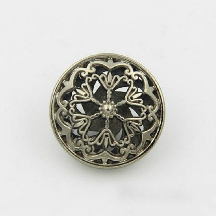 100 PCS 22mm Hollow Flower Shape Metal Button