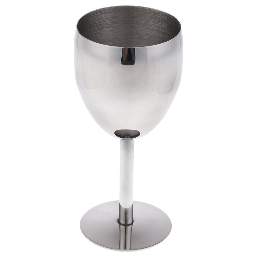 Stainless Steel Red Wine Glass Champagne Goblet Cup Drinking Mug Bar A