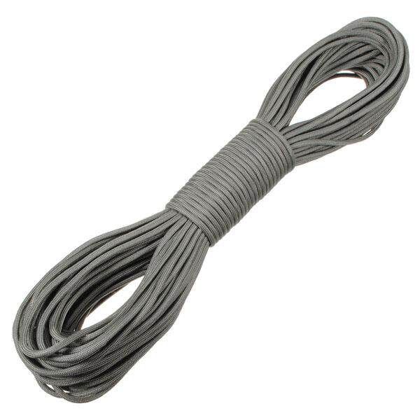 100ft Survival Bushcraft 7 Strand 550 Paracord Parachute Cord TYPE III Lanyard H Gray