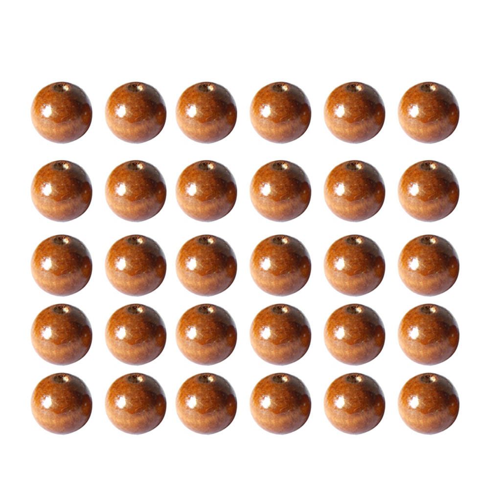 50Pcs Round Wooden Beads DIY Jewelry Necklace Craft Making 4mm Brown