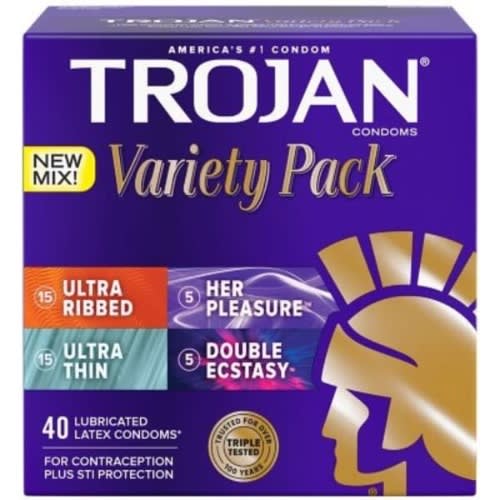 Trojan Lubricated Latex Variety Condom Pack - 40 Cnt