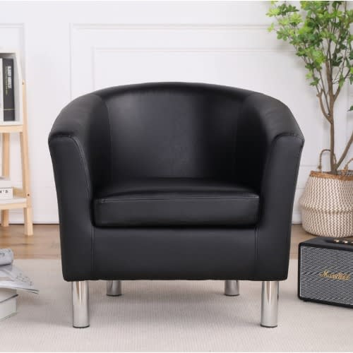 Bucket Chair - Single Seaters Sofa Tub - Black Armchair