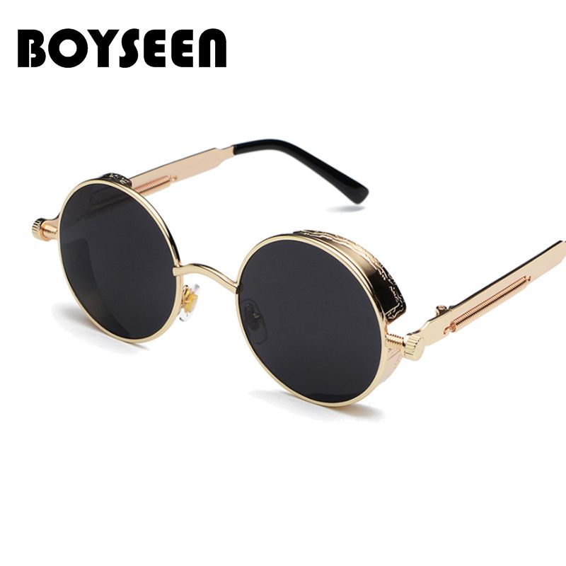 BOYSEEN Retro Punk Sunglasses Round Personality Reflective Glasses Sunglasses Men And Women 886 Glasses