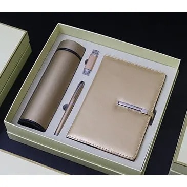 Corporate Gift Set With Notepad - Pen & Temperature Flask