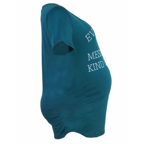 Messy Hair Day Maternity Top - Green