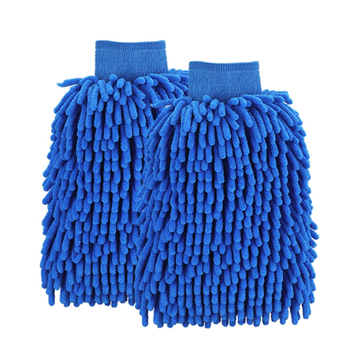Scratch-free Car Wash Mitt Premium Chenille Microfiber Car for Optimal Blue