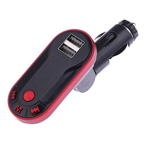 Dual USB Wireless Bluetooth MP3 Player FM Transmitter Car Charger TF AUX ON Red By HT