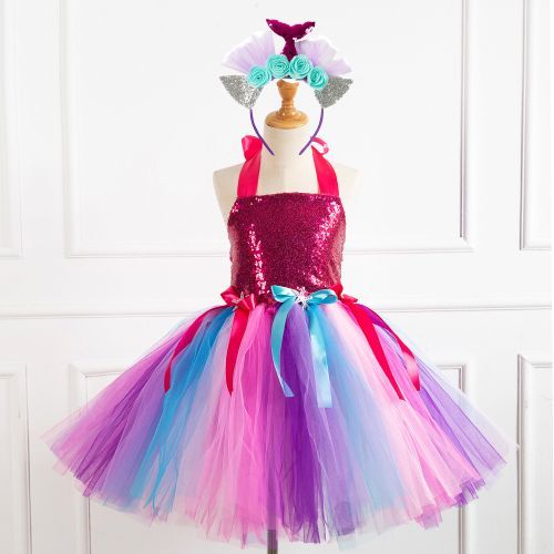 Girls Princess Dress [Mermaid*Unicorn*Free Headdress]-93438