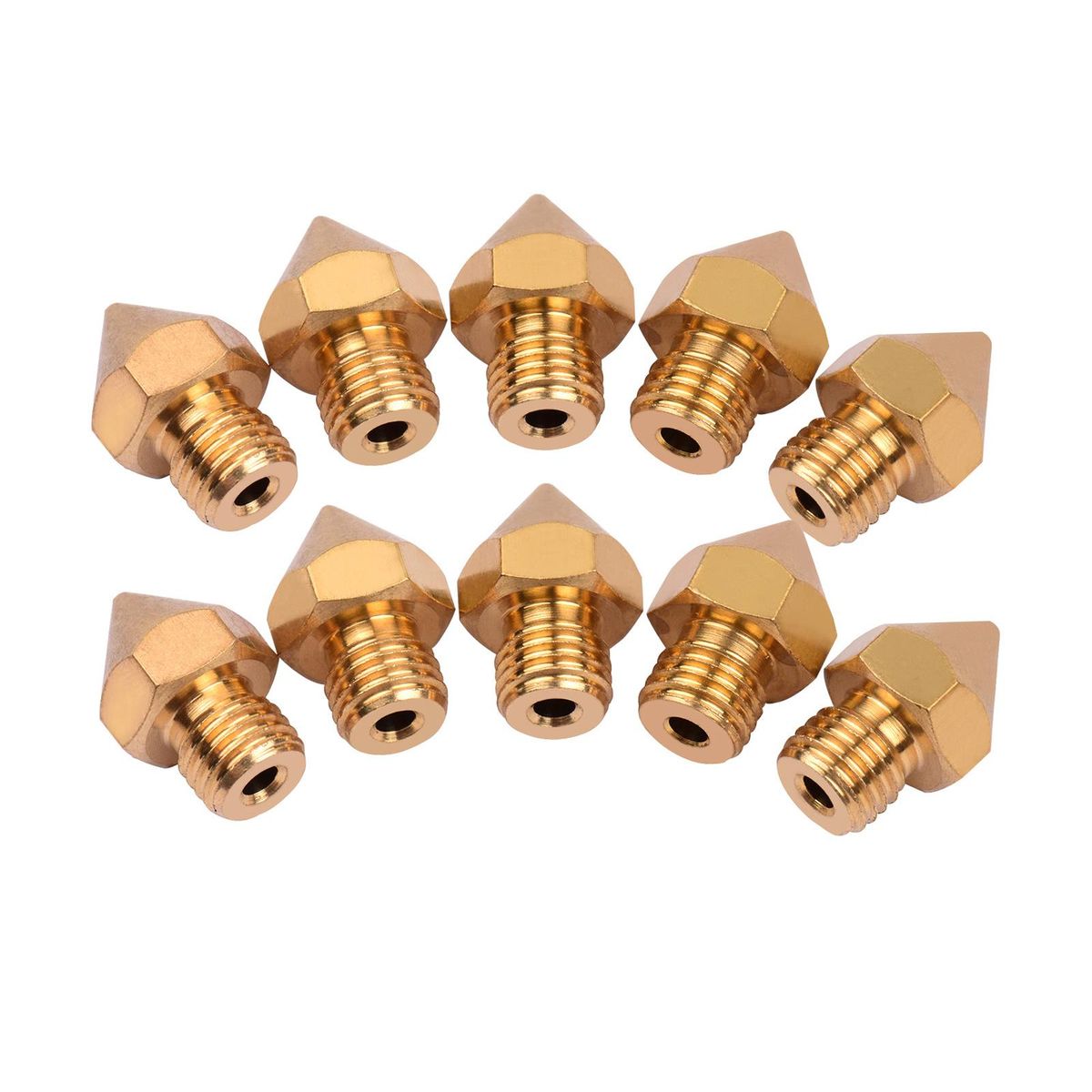 10pcs 3D Printer Extruder Brass Nozzle 0.4mm Printer Hotend Compatible with CR-10S Pro 3D Printer 1.75mm Filament