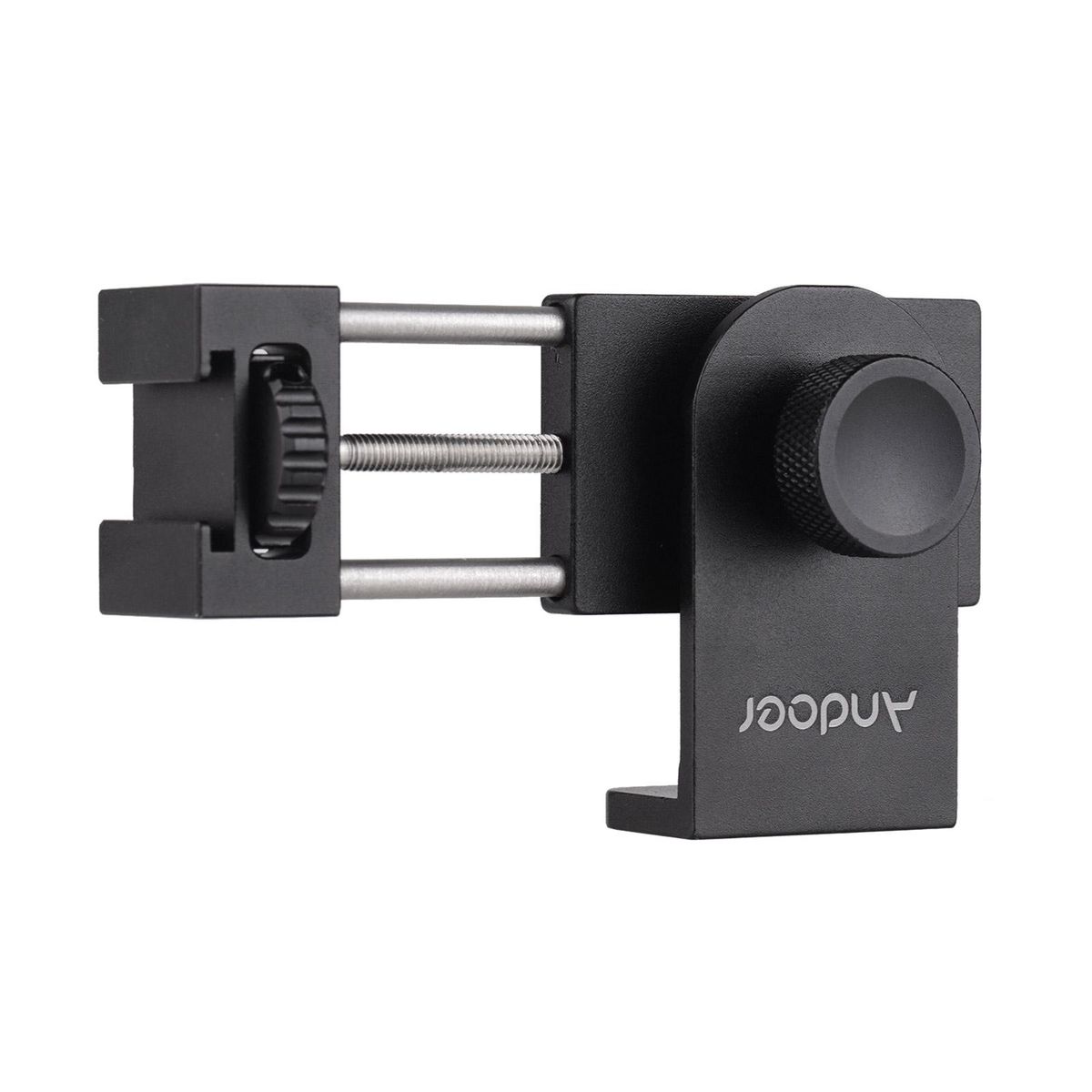 Andoer All Metal Phone Holder Tripod Mount Adapter with Cold Shoe Mounting Microphone LED Video Light Support Vertical and Horizontal Modes