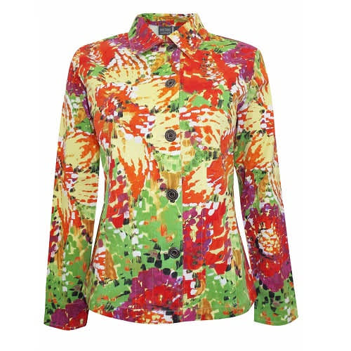 Additions by Chicos Multi Bright Stroke Mandy Shirt Jacket